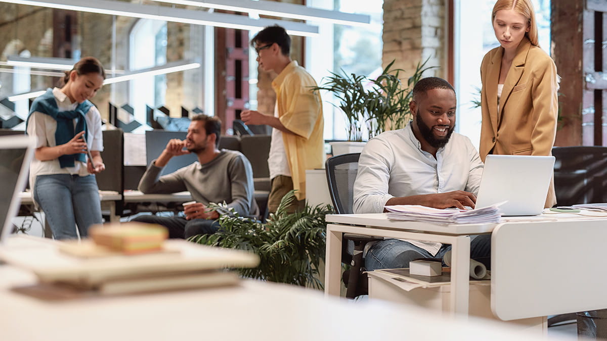 NYC small business team collaborating during Microsoft Office 365 migration setup and cloud workspace transition